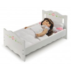 Badger Basket Doll Bed with Bedding - White Rose - Fits American Girl, My Life As & Most 18" Dolls   551539178